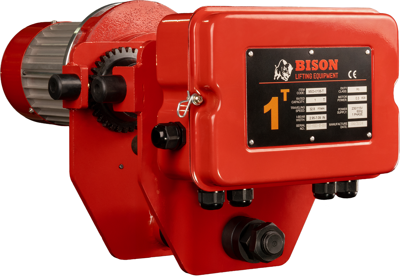Bison 1Ton Single Phase Motorized Trolley 115v/230v