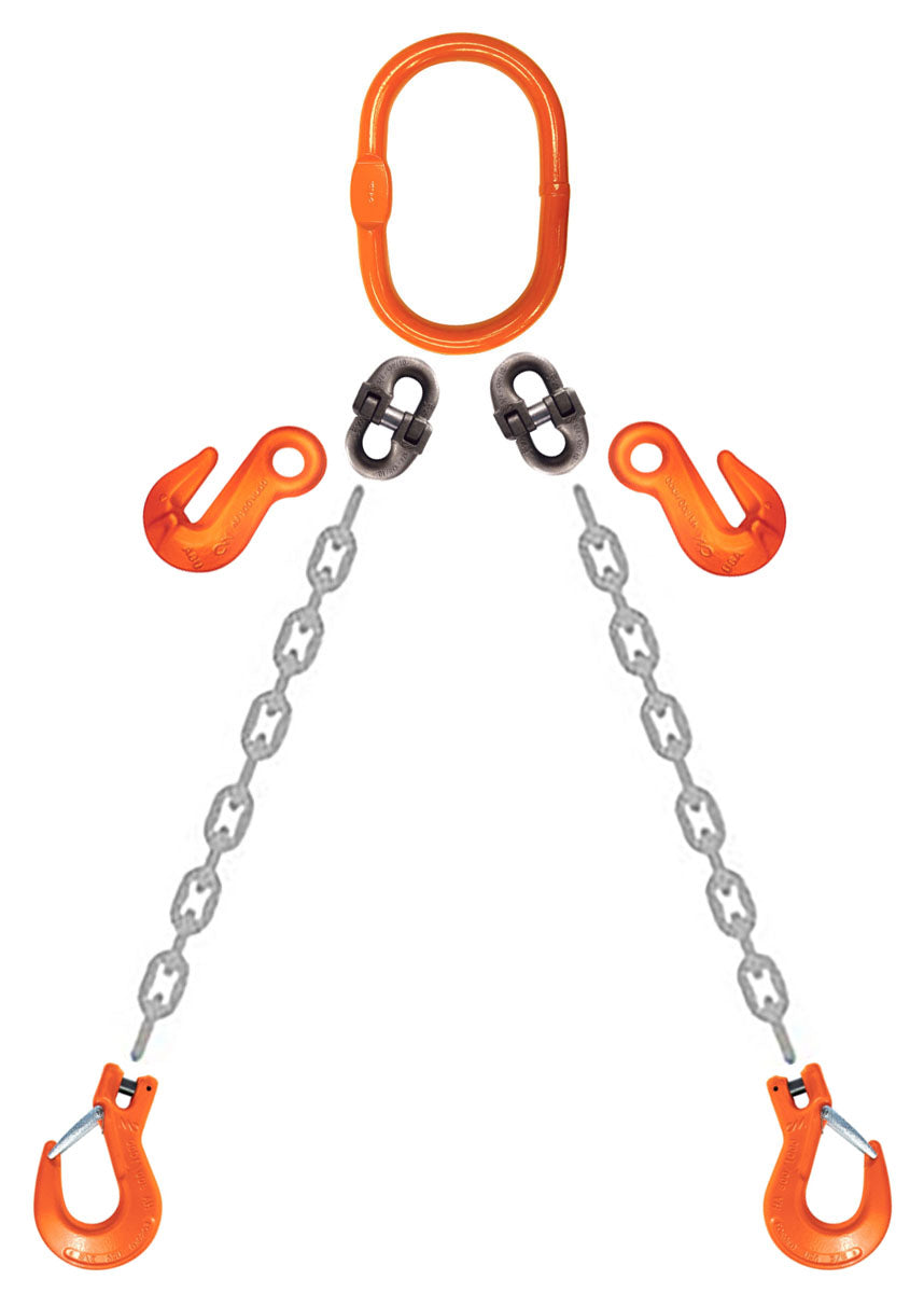 CM Grade 100 DOS 2 Leg Adjustable Type A Chain Sling - Clevlok Sling Hook