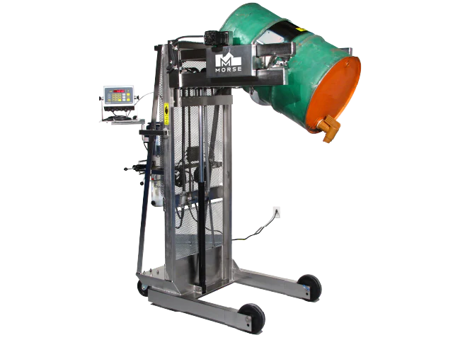 Morse Stainless Steel Scale-Equipped Vertical-Lift Drum Pourer