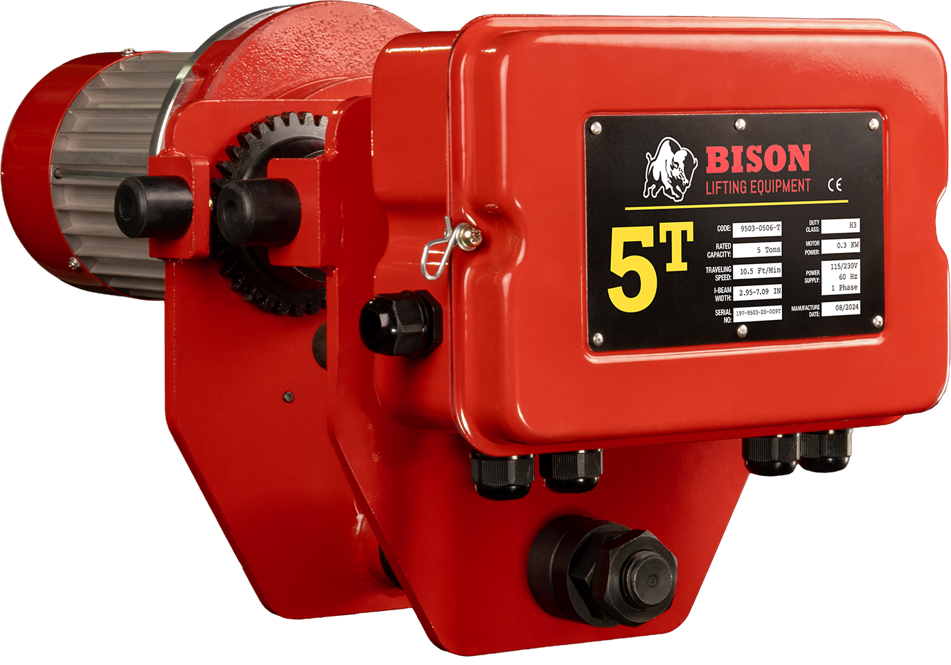 Bison 5Ton Single Phase Motorized Trolley 115v/230v