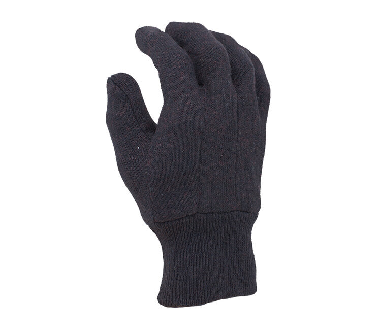 TASK GLOVES - (TSK4001 & TSK4002) Brown Jersey Gloves, Standard Weight, Cotton/Polyester