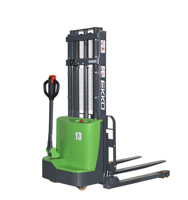EKKO EB13C-98LI 2800lbs Fully Li-ION Powered Straddle Stacker 98" Lift