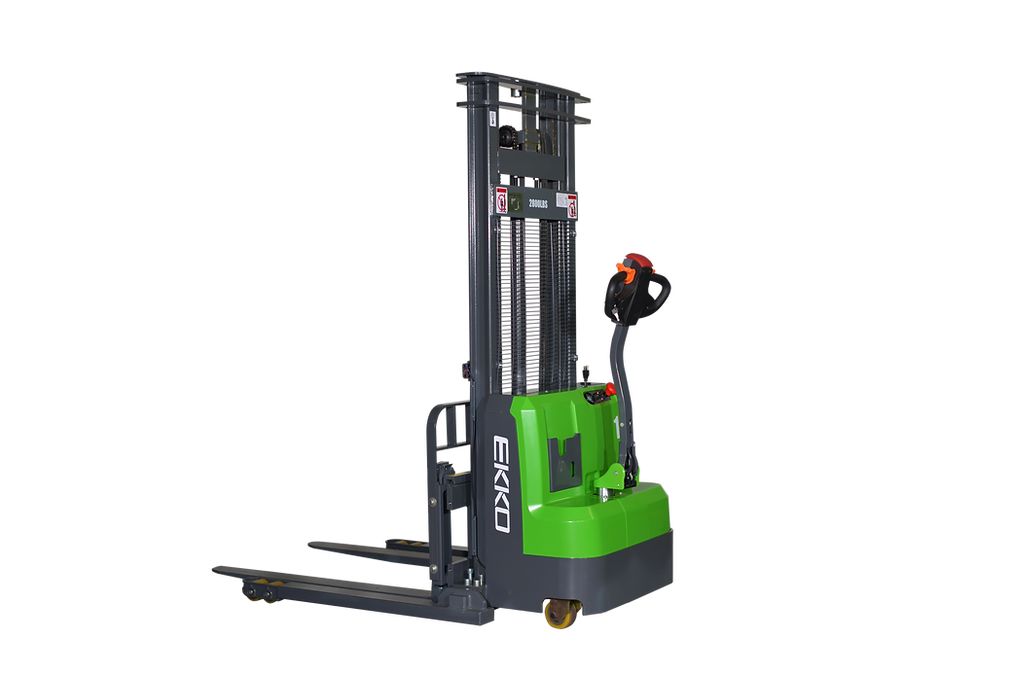 EKKO EB14CS-145LI 3000lbs Fully Li-ION Powered Straddle Stacker - Side Shift 145" Lift