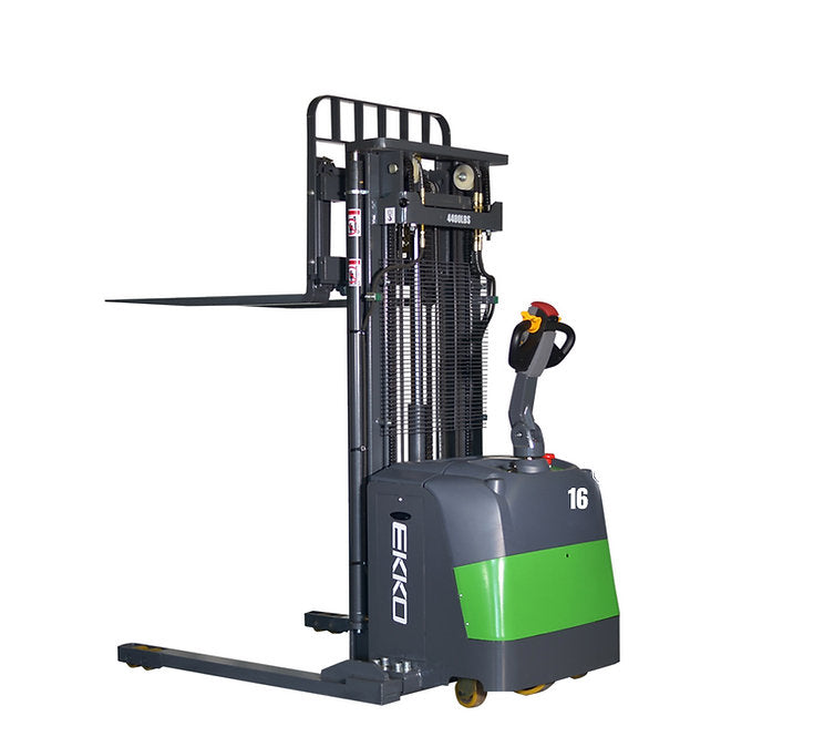 EKKO EB16EAS-189Li 4400lbs Fully Powered Straddle Stacker - Side Shift 189" Lift