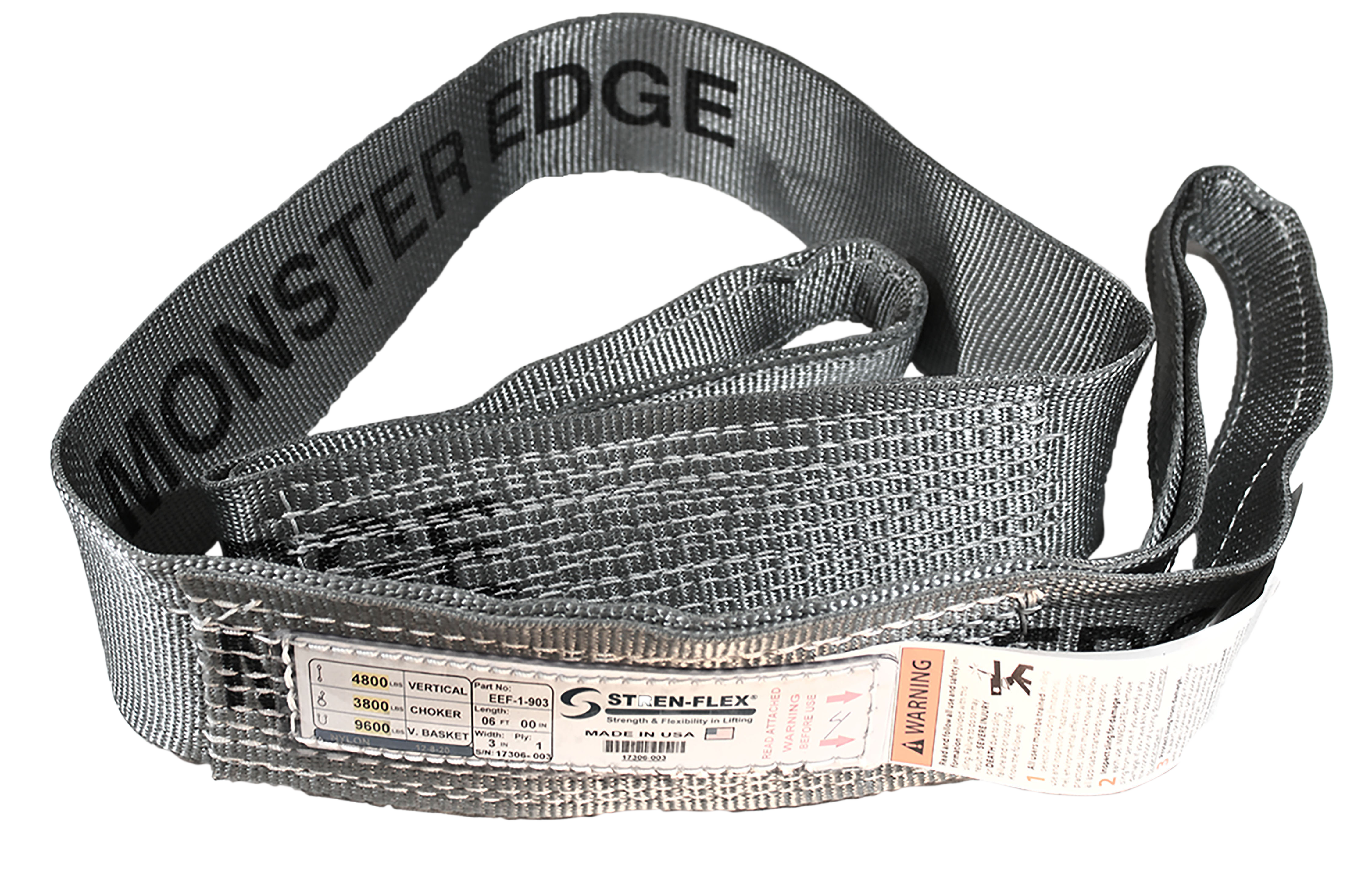 Monster Edge Nylon Flat Eye & Eye Web Sling - Type 3