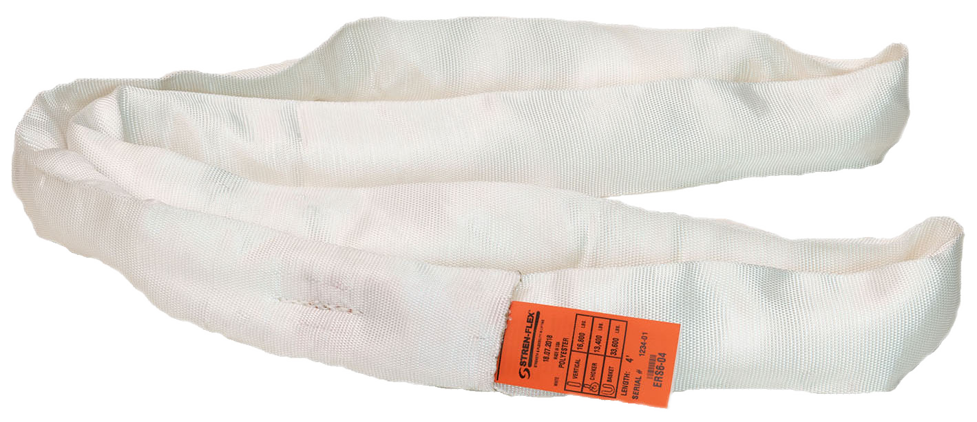 Standard Polyester Round Sling - White - Endless - 16,800 lbs