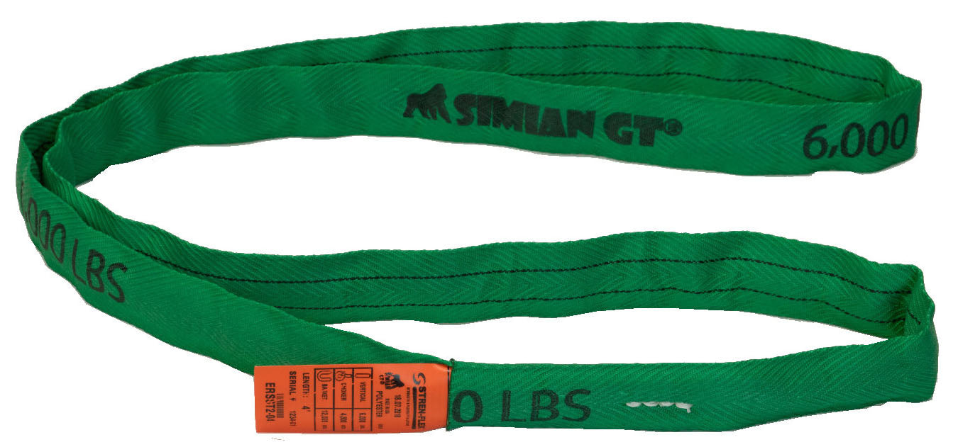 SIMIAN® GT Roundsling - Green - Endless - 6,000 lbs & Green CM Quick Connect Hook