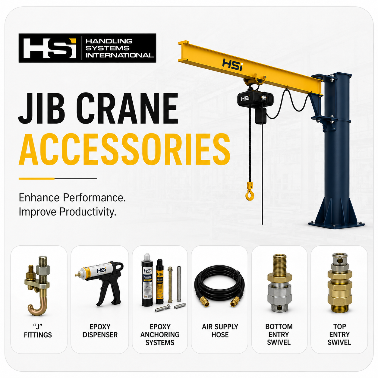 HSI 'J' Fittings for Type 311 Tie Rod Style Jib Crane