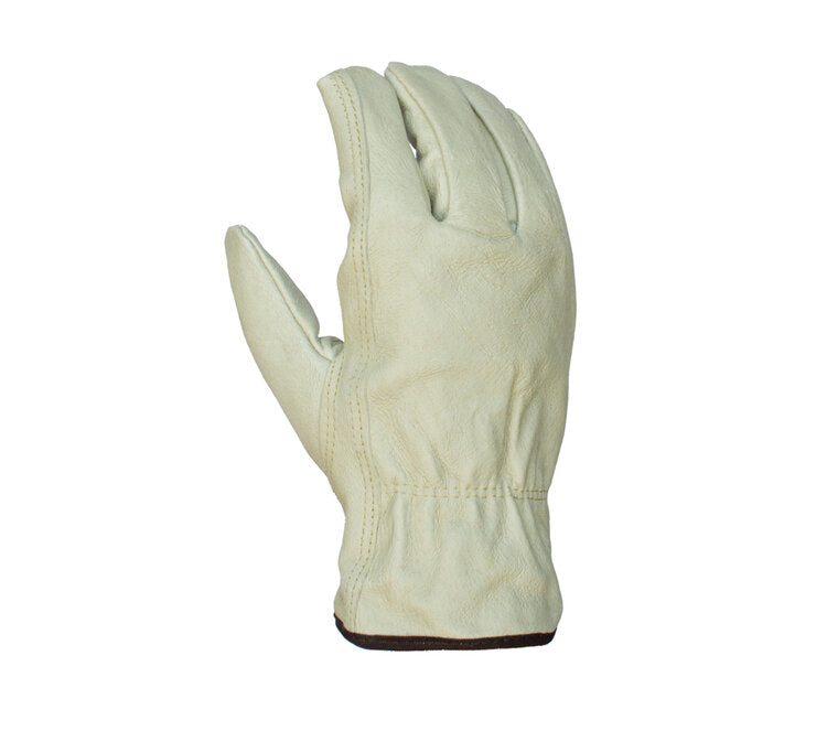 TASK GLOVES - Quality Grain Gloves, Pigskin Leather Driver, Keystone Thumb, Fleece Lined - Quantity 12 Pair