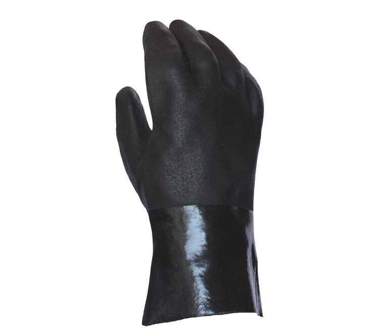 TASK GLOVES - (OT1010) Sandy finish PVC coated supported Gloves, Double dipped, Jersey lined, 12" gauntlet cuff - Quantity 12 Pair