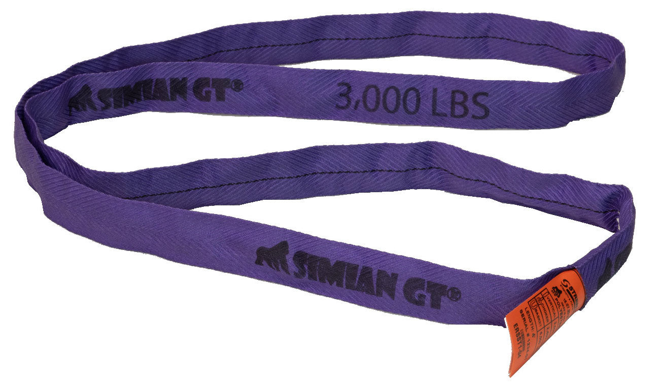 SIMIAN® GT Roundsling - Purple - Endless - 3,000 lbs & Purple CM Quick Connect Hook