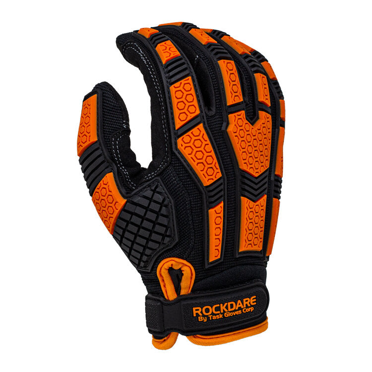 TASK GLOVES - Synthetic Leather palm Gloves, Spandex back, TPR back, Padded anti-vibration palm, Side impact resistant, Touchscreen compatible (Thumb & Index finger) - Quantity 12 Pair
