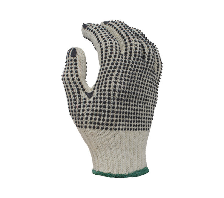 TASK GLOVES - (TSK1007) 7 Gauge Gloves, Economical Cotton/Polyester with 2-sided PVC dots - Quantity 12 Pair