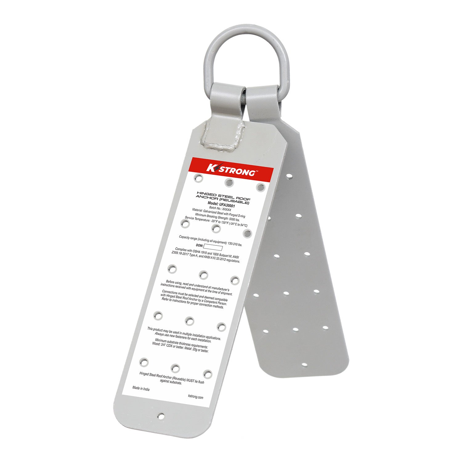 KStrong® Hinged reusable steel roof anchor (ANSI)