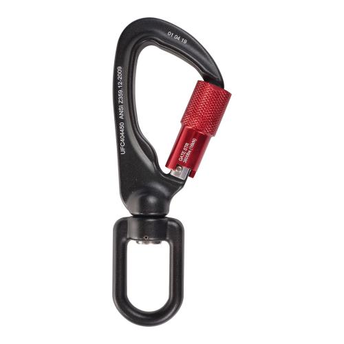 KStrong Small aluminum quarter turn locking carabiner with swivel load indicator (ANSI)